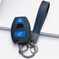 Silicone Key Cover for Mercedes-Benz A Class B Class C Class E Class S Class CLS CLA GLA GLK ML R Class W203 W204 W211 W212 with Keychain Key Fob Case juoda