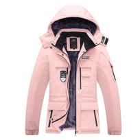 Women's Winter Parkas Jackets Women Outdoor Pocket Hooded Down Coats Thick Warm Waterproof Outwear L rožinė