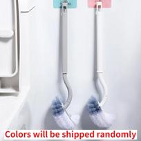 Bathroom Toilet Brush Wall-mounted S-type Curve Brush Bent Head Corner Gap Brush Soft Hair Household Items Cleaning Tools 1pc-brush+ hook