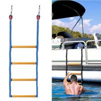 Yacht Ladder Marine Life Ladder Ladder Rope Ladder Four Sections Anti-lost Ladder Mountaineering Buckle Rope Ladder Fishing Boat Blue rope
