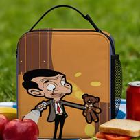 Funny Comedy Character Lunch Bag Mr.Bean Portable Insulated Lunch Box Child Picnic Cooler Bag Casual Oxford Thermal Lunch Bags One Size