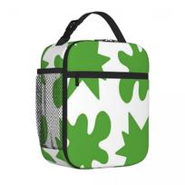 Bestselling Kiki Bouba - Green And White Solid Color Thermal Food Carrier Hiking Snack Kids Lunch Bag One Size