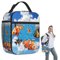 Swimming Frutiger Aero Fish Insulated Lunch Bag for Women Children Leakproof Food Boxes Thermal Lunch Box Tote One Size