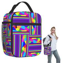Carnival Shards Mosaics Mardi Gras Masquerade Insulated Lunch Bag for Women Children Leakproof Food Boxes Thermal Lunch Box Tote One Size