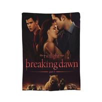 Edward Bella Jacob Black Fleece Throw Blankets The Twilight Saga New Moon Blanket for Bedding Couch Warm Bedding Throws, Size: 75*100cm, Weight: 230 GSM