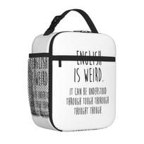 Bestselling English Is Weird Patchwork Outdoor Lunch Bag Weight Loss Diet Commuter Lunch Bag One Size