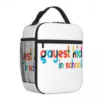 Bestselling Gayest Kid In School Nylon Texture Thermal Tote Shift Work Durable Lunch Bag One Size