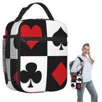 Playing Card Insulated Lunch Bag for Women Kids Portable Food Boxes Thermal Lunch Box Tote One Size