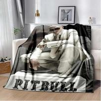 Throw Blanket Mr 305 Pitbull MR Worldwide Hippie Poster Printed Flannel Grain Towel Soft Plush Sofa Bed Fluffy Blanket Size: 75*100cm, Weight: 230 GSM