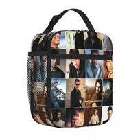 Bestselling Tom Cruise Photo Collage Bold Color Compact Lunch Bag School Field Trip Insulated Tote One Size
