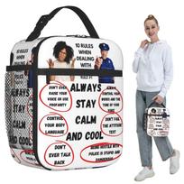 Rule #1 When Dealing With Police Insulated Lunch Bag for Women Office Cooler Thermal Food Box Tote Lunch Boxes Container One Size