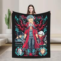 Game DMC Dante Devil May Cry Blanket Flannel Printed Portable Lightweight Thin Throw Blankets for Home Travel Plush Thin Quilt Size: 75*100cm, Weight: 230 GSM