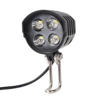 Electric Bicycle 4 LED Headlight with Bell 12W Waterproof Horn E-Scooter Waterproof Cycling Bright Lamp with Loud