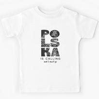 Polska Is Calling and I Must Go | Polish Pride Travel Design | Folk Art Typography Kids T-Shirt 110