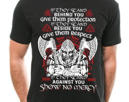 Viking T-Shirt: Show No Mercy Odin Tee - Mens Gift 2XL