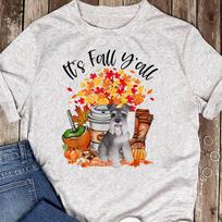 Fall Schnauzer Dog T-Shirt: Halloween Thanksgiving Tee 4XL