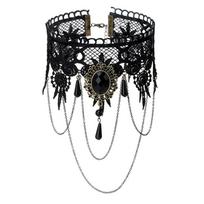 Gothic Lace Choker Necklace Vintage Statement Choker Collar Necklace for Women 1