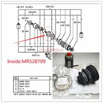 Remonto komplektas priekinės ašies guolio narvelio dulkių gaubtui Pajero Montero Sport V31 V33W V43W V63W V73W V75W V78W MR528639 MR528709 Inside MR528709