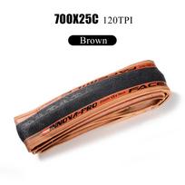 INNOVA-PRO bicycle tire 700c 700x25C 28C 120TPI Kevlar anti puncture racing road bike tires ultralight 205g folding 85-135 PSI 1PC 700x25c Brown