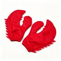 Cartoon Crab Pliers Gloves Funny Halloween Mitt Novelty Halloween Cosplay Gloves  Party Decoration raudona