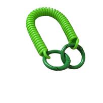 Colorful Retractable Keychain Plastic Anti-Lost Card Holder Strap Spiral Phone Lanyard  Portable žalia