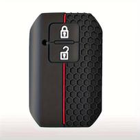 for SUZUKI Swift, Ertiga, Ignis, Embona, XL7 Durable Silicone Keychain Protector- Hexagonal Red Embellishment Design, Dual Button Remote Control