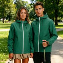 Unisex Lightweight Long Sleeve Hooded Windbreaker Jacket for Hiking and Travel - Color Couple Matching L žalia