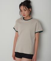 Reventina Ringer Contour Tee_Beige