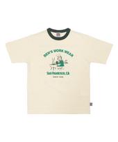 Ben Davis White Label Bbq Ringer Tee Pale Cream Pale Cream/S