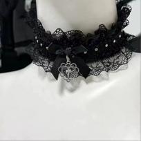 Bow Collar Lace Necklace Y2K Cosplay Necklace Cute Lolita Choker  Girl