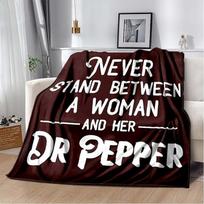 Dr. Pepper Loyalty Throw Blanket |  Never Stand Between Us  Sassy Woman's Tribute | Soda Obsessive's Battle Flag soft comfy bla Size: 75*100cm, Weight: 230 GSM