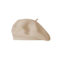 Elastic Women Berets Keep Warm Artist Hat Elegant Painter Caps  Autumn smėlis