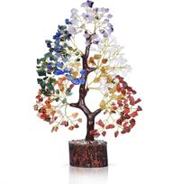 Factory  Art Deco Crystal Sculptures with Tree of Life Design and Healing Stones for Women (Green,20CM) žalia