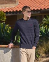 Us Polo Assn Cotton Long Sleeve Cable Round Knit_Navy Navy/100