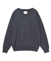 Yale [Supima Cotton] Essential V-Neck Knit Charcoal Charcoal/S