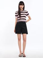 Sistina Striped Cable Short Sleeve Knit_Askpoo21720 Dark Navy/55