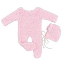 Bear Design Newborn Photography Props Newborn Bear Bonnet and Pajama Set  Newborn Photoshoot rožinė