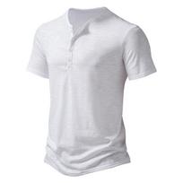 Men S Big Plus Size Stand Collar Short Sleeve Loose Casual Solid T Shirt S balta