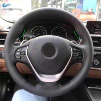 Automobilio vairo apdangalas BMW 1 2 3 serijai F20 F21 F22 F30 F34 F36 Perforuota mikropluošto oda Pynė su adatėlėmis & Siūlai Type A red line