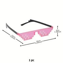 Mosaic Funny Party Glasses Festival Party Photo Props Anime Pixel Glasses Pixelated-Meme Gamer Decor Favor Funny Creative Gifts