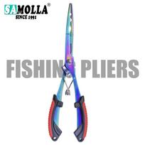 Lengthening Multifunctional Fishing Pliers 420 Stainless Steel Tackle Gear Scissors Hooks Remover Sea Outdoor Tools Line Cutter raudona