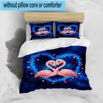 Love Birds In Heart 3pcs Bedding,Including 1pc Duvet Cover And 2pcs Pillowcases Perfect for Christmas,Ideal for Bedroom, Dormitory 135cm*200cm