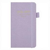 Mid-Year Pocket Planner 24mo English Weekly Schedule Notebook Minimalist Hardcover with Elastic Strap Custom Logo (Light purple,None&24k) šviesiai violetinė spalva