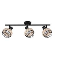 Lubų lempa Candellux Juicy juoda bėginė 3xE14 metalas ir rotangas