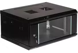 EPRADO-R19-4U/450-BLUE 19 colių 4U sieninis stelažas, mėlynas (RAL 5012), 450 mm gylis, 60 kg apkrova, grūdinto stiklo durys