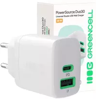 Green Cell PowerSource Duo30 30W USB-C & USB-A Charger White