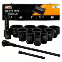 JCB Impact Socket Set 15-Piece 1 inch 12-Point (36-80mm)