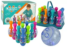 LEAN TOYS Įgūdžių Žaidimas Boulingas su Kamuoliais Iridescent Stovas