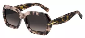 BOSS moteriški akiniai nuo saulės BOSS1732GSHT8 Havana rudi gradientiniai kvadratiniai 54mm
