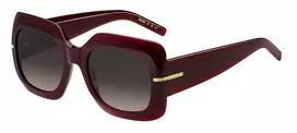 BOSS Moteriški Akiniai Nuo Saulės BOSS1730SLHF Tamsiai Havana Acetatas Kvadratinis Rėmas Rudi Gradientiniai Lęšiai 54mm